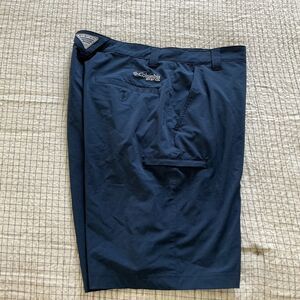 Columbia PFG Mens Hiking/Fishing Shorts 30W 10L Navy Nylon Flawless